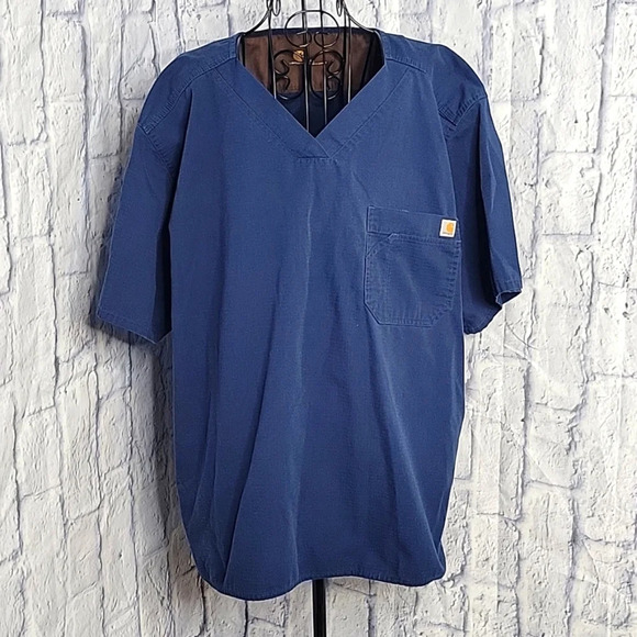 CARHARTT Blue Men's Medical Scrub‎ Shirt XL - Picture 1 of 7